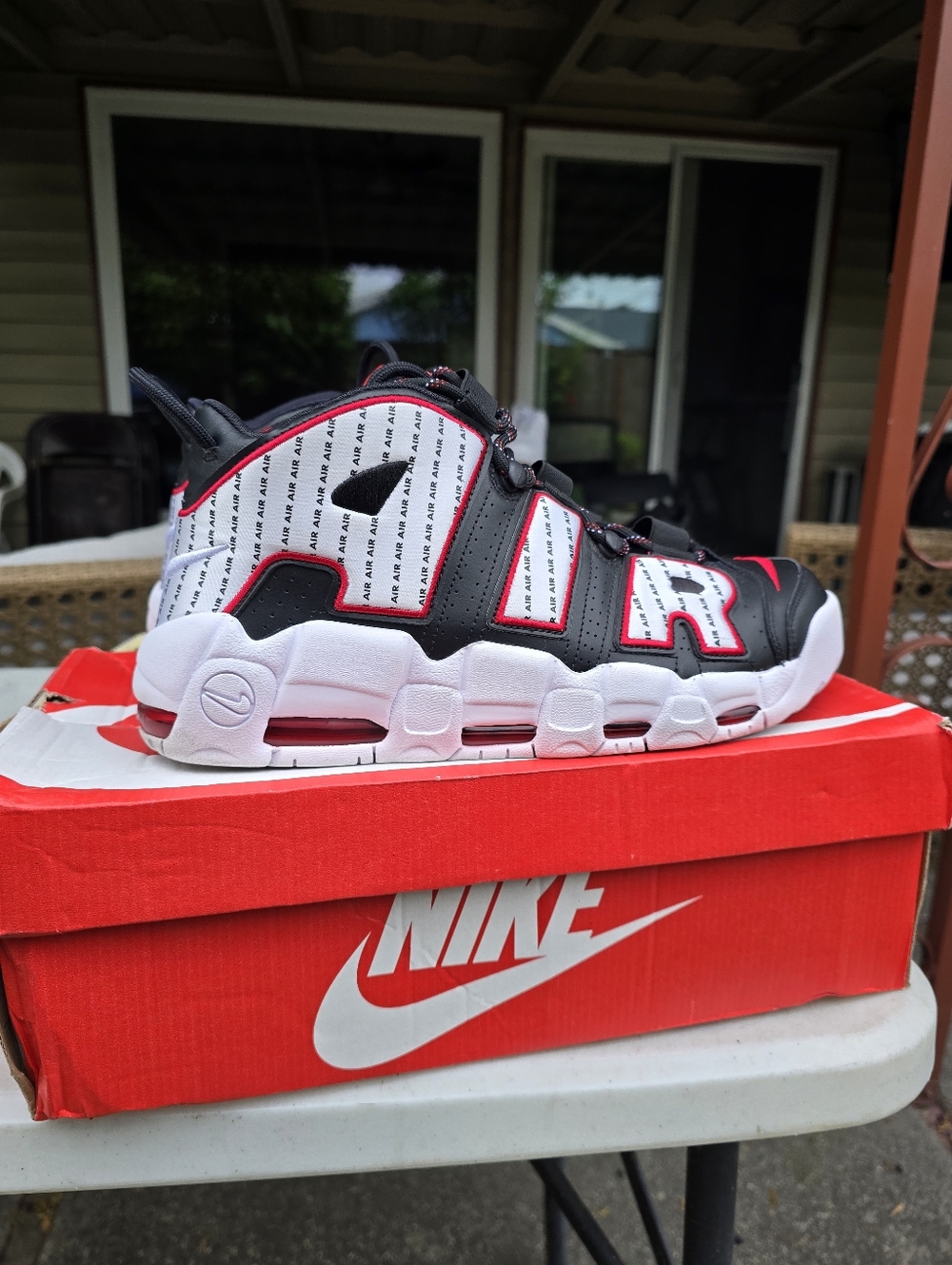Nike Black White Red Air More Uptempo Retro
